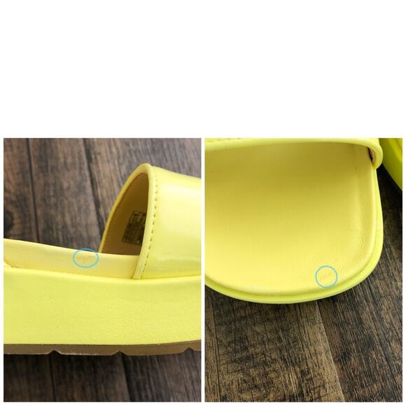 UGG Platform Sandal Ankle Wrap Square Toe Chunky Strappy Lennox Size 11 Yellow - Picture 10 of 15